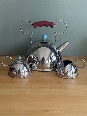 Disney x Michael Graves Mickey Mouse Tea Set Kettle Creamer Sugar Spoon